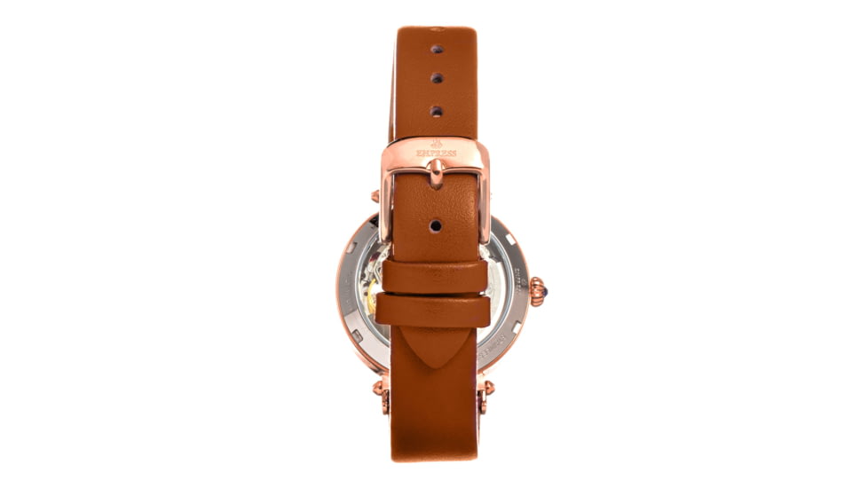 Empress Alouette Automatic Semi-Skeleton Leather-Band Watch, Light Brown - Womens, EMPEM3405