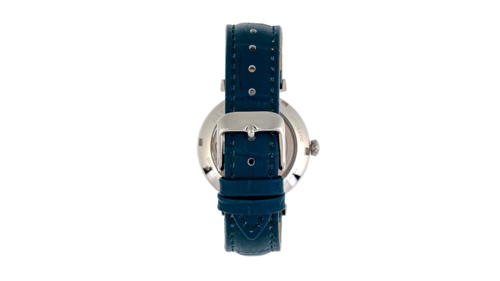 Empress Edith Semi-Skeleton Leather-Band Watch, Blue, One Size, EMPEM3303
