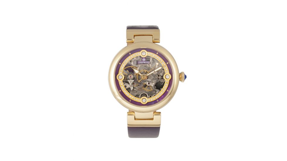 Empress Adelaide Automatic Skeleton Leather-Band Watch, Purple, EMPEM2506