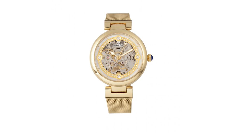 Empress Adelaide Automatic Skeleton Mesh-Bracelet Watch, Gold, EMPEM2502