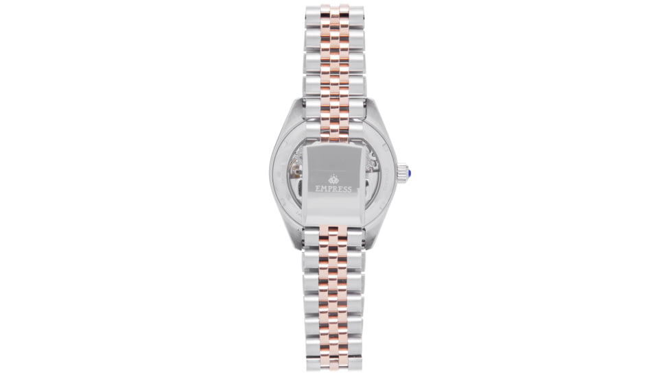 Empress Magnolia Automatic MOP Skeleton Dial Bracelet Watch - Womens, Silver/Rose Gold, One Size, EMPEM3602