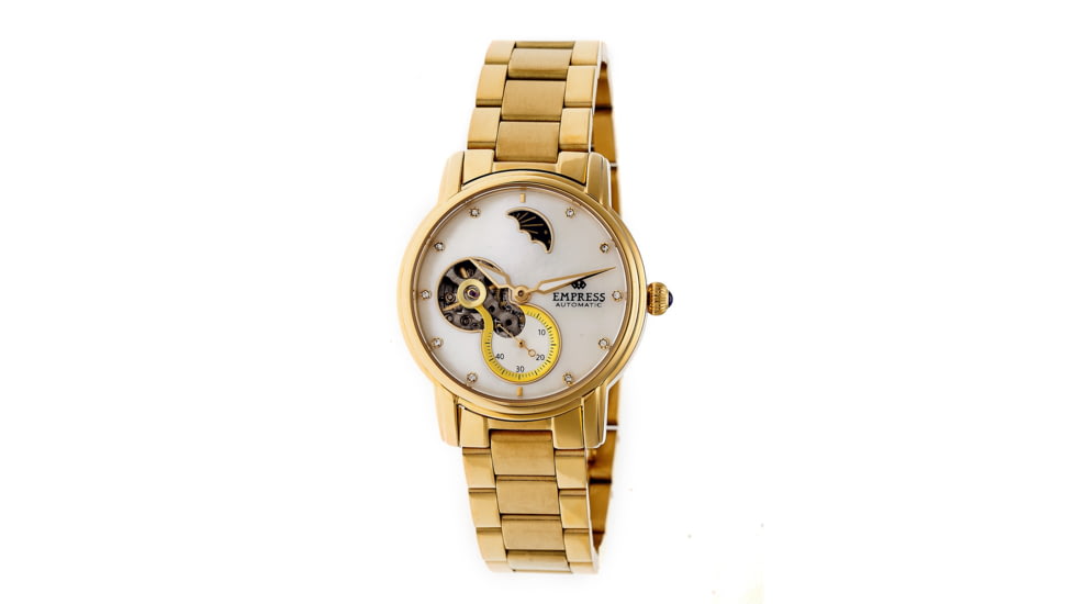 Empress Theodora Automatic Mother-of-Pearl Semi-Skeleton Bracelet Watch, Gold/Silver/Gold, Standard EMPEM1203