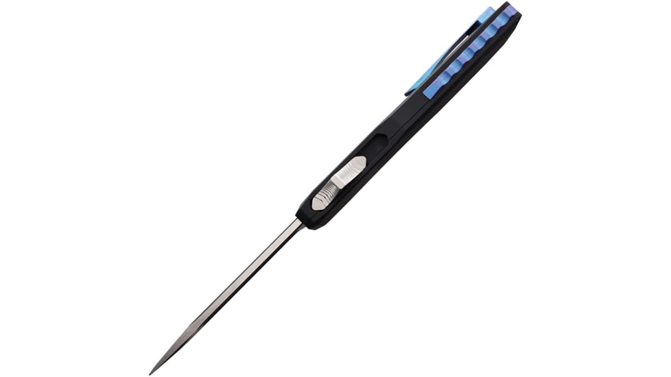 EOS Auto Harpoon OTF Automatic Folding Knife, 3.75in, CPM-20CV Stainless, Tanto Blade, Black/Blue Anodized Aluminum Handle, EOS121