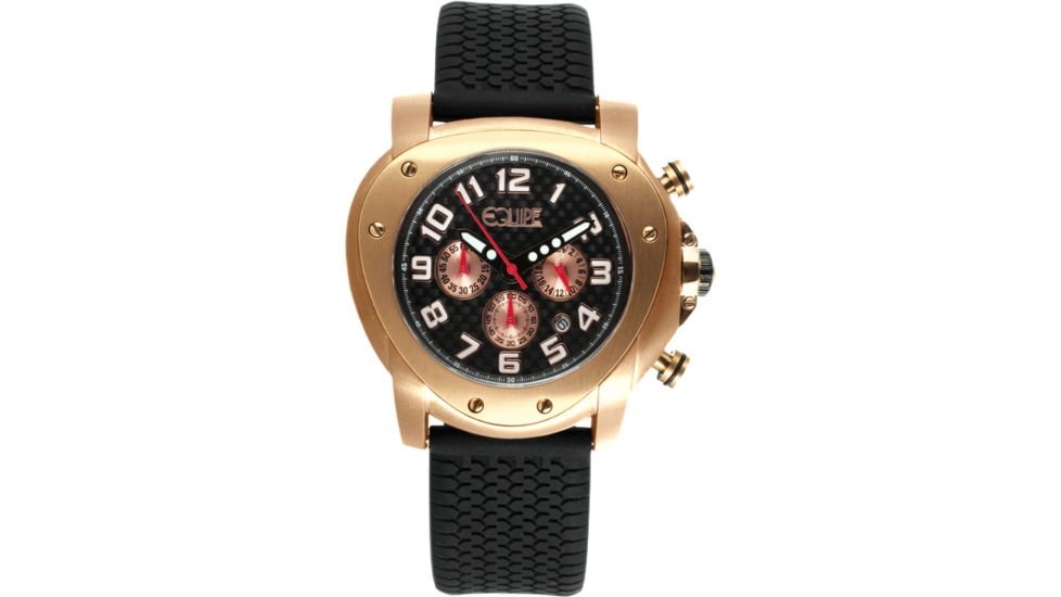 Equipe E205 Grille Mens Watch - Black Strap, Rosegold Case, Black Dial