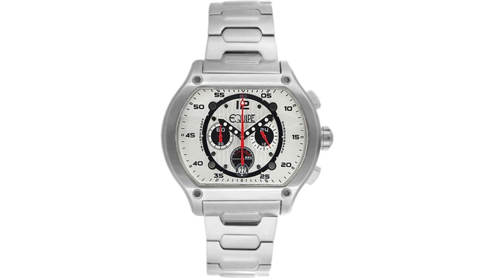 Equipe E704 Dash Mens Watch - Silver Bracelet, White/Black Dial