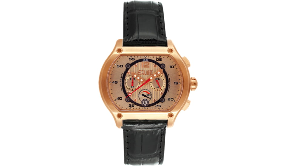 Equipe E712 Dash Watches - Men's - 48mm Case, Quartz Movement, Black/Rose Gold, One Size, EQUE712