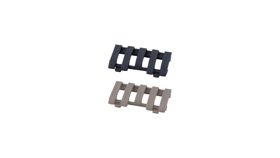 ERGO 5-Slot Low-Pro Wire Loom Rail Covers, Black, Dark Earth