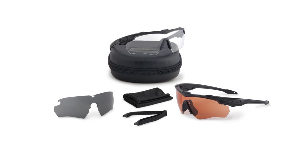 ESS CrossBlade 2X+ Shooting Glasses, Black, EE9032-06