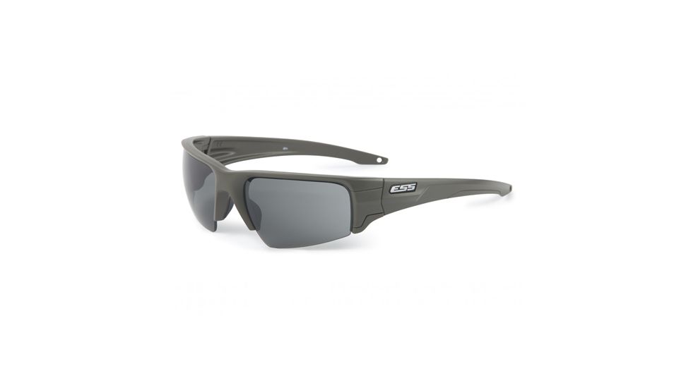 ESS Crowbar Shooting Glasses, Matte Olive Frame, Smoke Gray Lens, Medium / Large Fit, EE9019-14