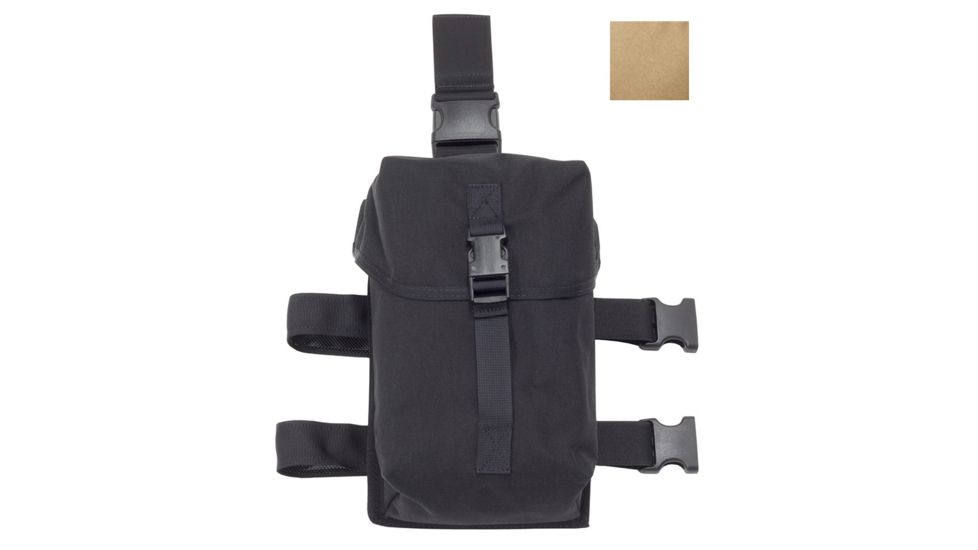 Elite Survival Systems Tactical Thigh Gas Mask Pouch, Coyote Tan MMC250-T