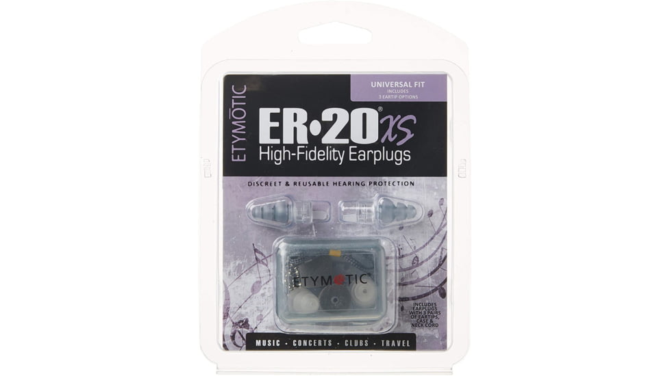 Etymotic Research ER20XS High-Fidelity Earplugs, Clear/Frost, Standard, Large, ER20XS-UF-C