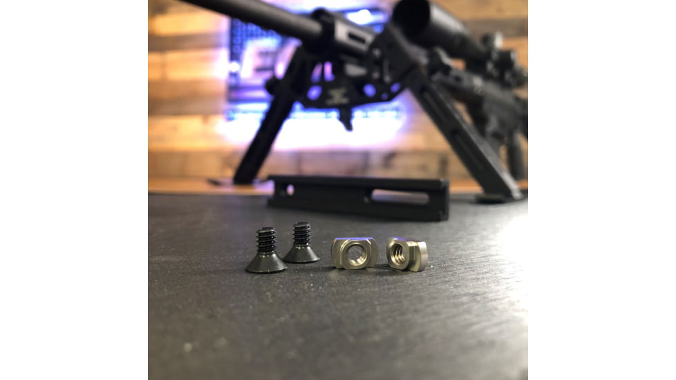 Evolution Gun Works Stainless M-LOK Nuts with Screws, 10-24 Thread, 2 pack, Stainless, 49980