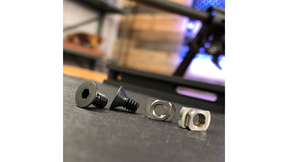 Evolution Gun Works Stainless M-LOK Nuts with Screws, 10-24 Thread, 2 pack, Stainless, 49980