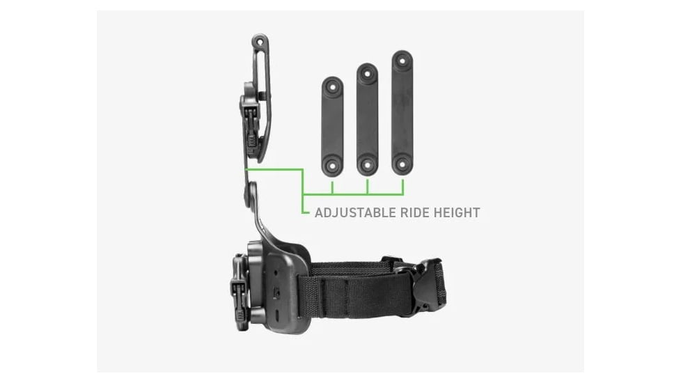Alien Gear Holsters Rapid Force Expansion Dynamic Drop Leg Holster With Locking Belt Slide w/ Standard Strap w/Standard Buckle w/Bag Packaging, Matte Black, RFX-DD-BK-LBS-S-LK-B