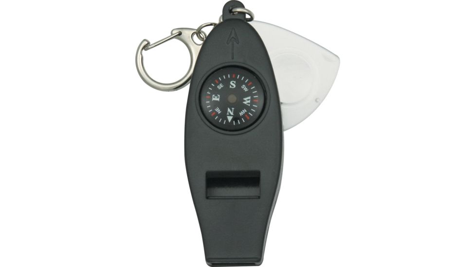 Explorer Emergency Whistle w/ Compass and Thermometer, Carabiner Clip EXP24