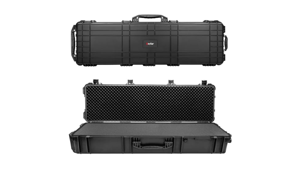 Eylar Extra Large Deep 53in Waterproof Roller Hard Rifle Case w/Foam, Black, SA00069