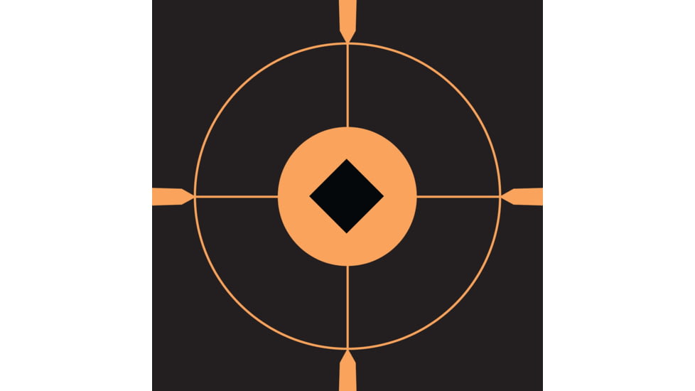 EZ-Aim Adhesive Paper Splash Shooting Targets, Crosshair Bullseye, 12-Pack, Black/Orange, 12 in x 12 in, 15376