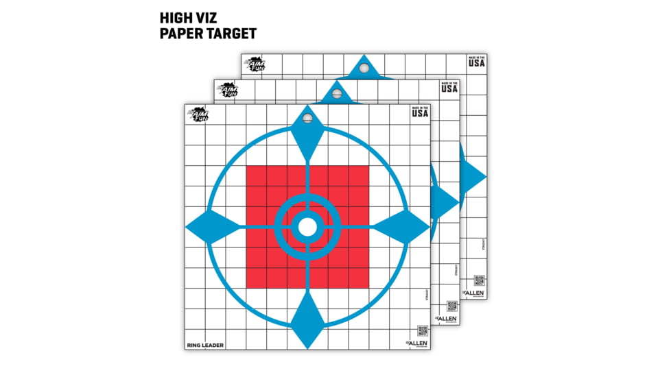 EZ-Aim Fun Dialing In More Fun Paper Shooting Targets, 12inW x 12inH, 9-Targets, 15641