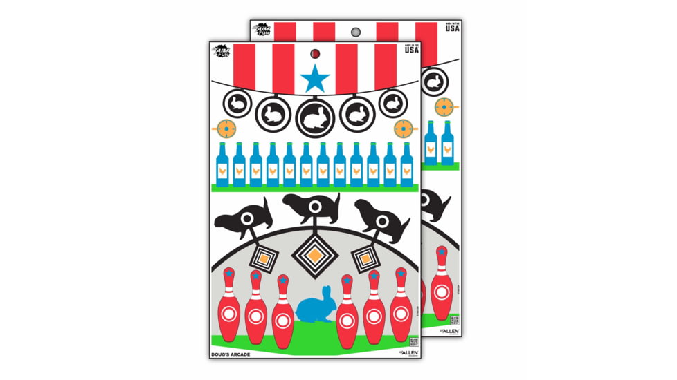 EZ-Aim Fun Get the Game On Paper Shooting Targets, 12inW x 18inH, 8-Pack, Multi, 15642