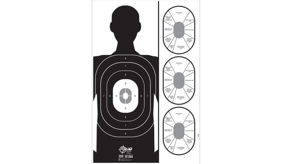 EZ-Aim Handgun Trainer Shooting Target & Backer, Corrugated, 23x 35,in White, 15737