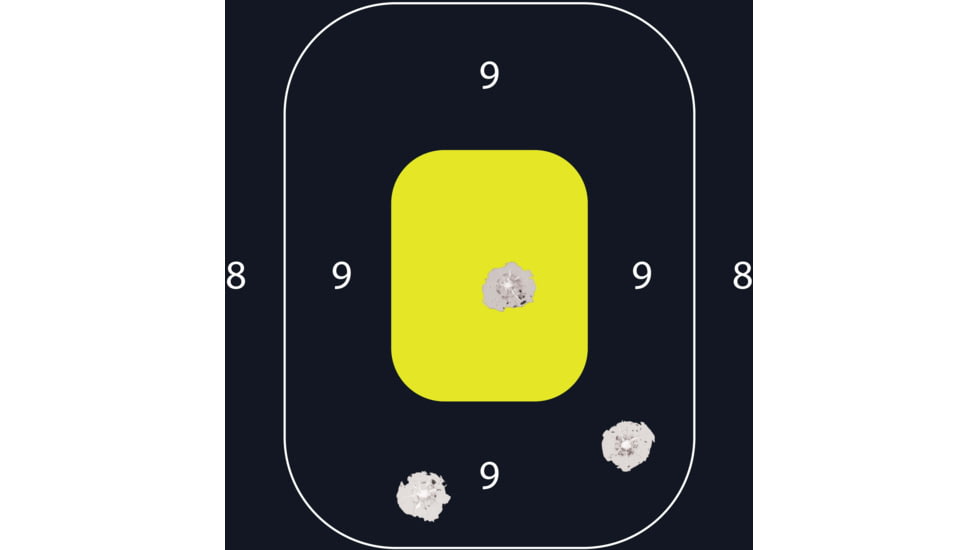 EZ-Aim Non-Adhesive Paper Splash Shooting Targets, IPSC Silhouette, 8-Pack, Black/Chartreuse, 12 in x 18 in, 15372