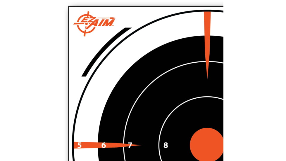 EZ-Aim Paper Bullseye Target, Black, 8X8, 15246