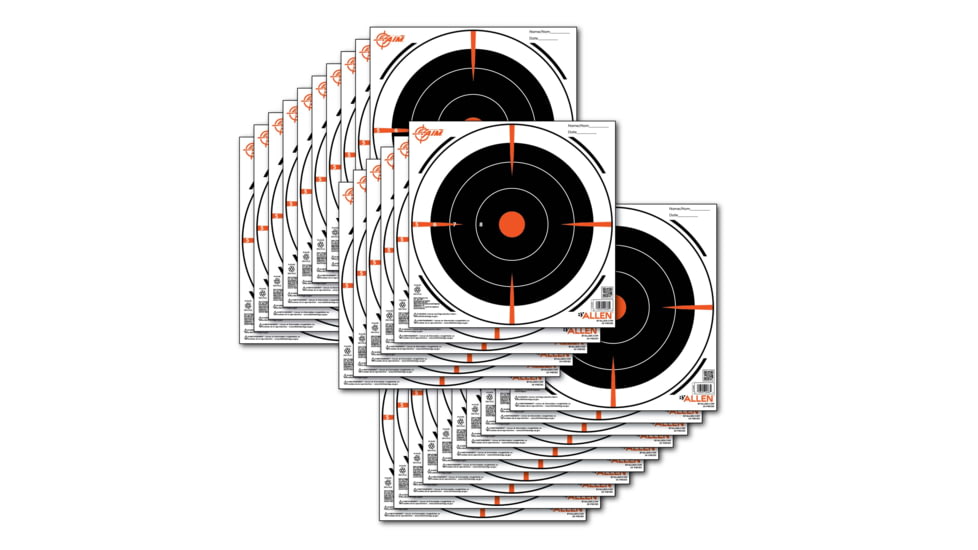 EZ-Aim Paper Bullseye Target, Black, 8X8, 15246