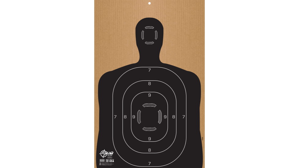 EZ-Aim Silhouette Shooting Target B27, Corrugated, 23x 35,in Tan, 15668