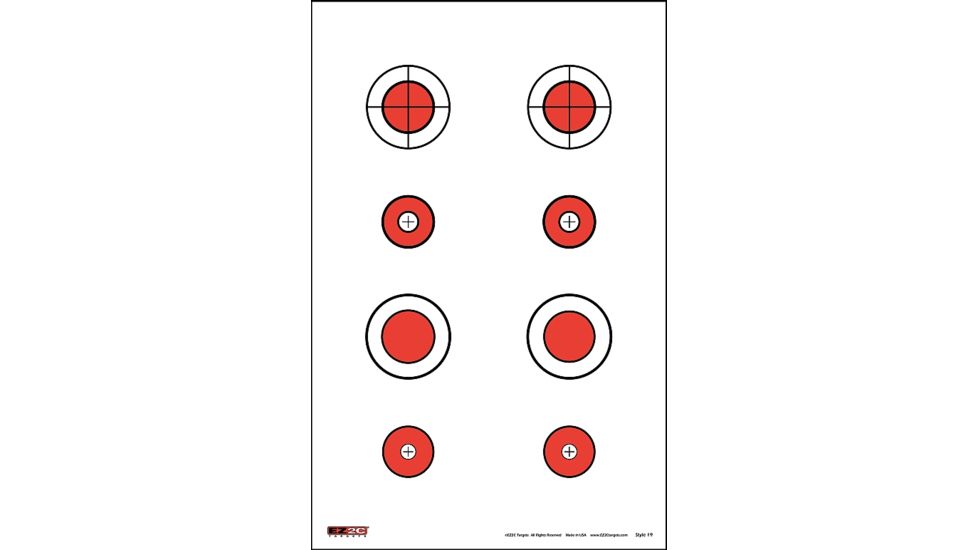 EZ2C Targets Style 19 Targets,11x17in,Red and Black Ink,Pack of 25 EZ2C019