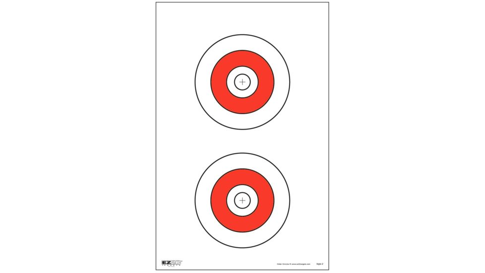 EZ2C Targets Style 2 Targets,11x17in,Red and Black Ink,Pack of 25 EZ2C002