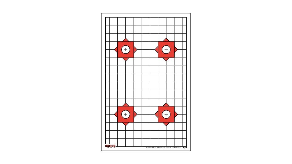 EZ2C Targets Style 7 Targets,11x17in,Red and Black Ink,Pack of 25 EZ2C007