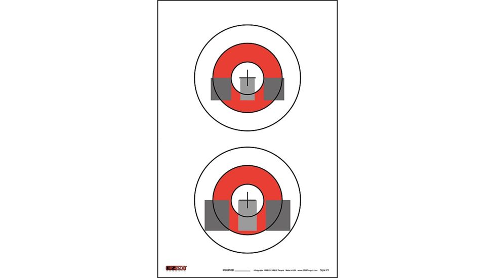 EZ2C Targets Style 21 Targets,Red and Black Ink,11x17in,Pack of 25 EZ2C021