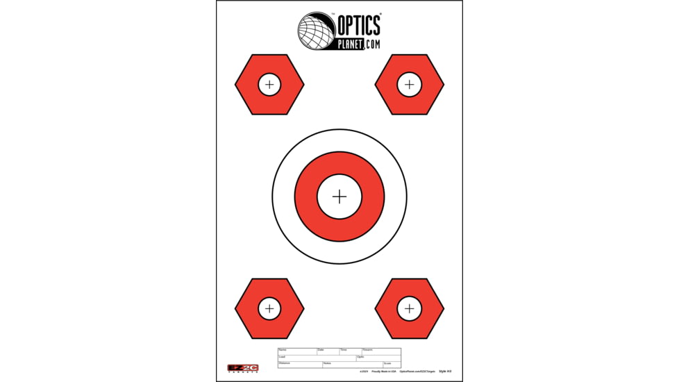 EZ2C Targets Style H3, Orange and Black Ink on High Quality White Paper, 25 Pack, EZ2CSH03