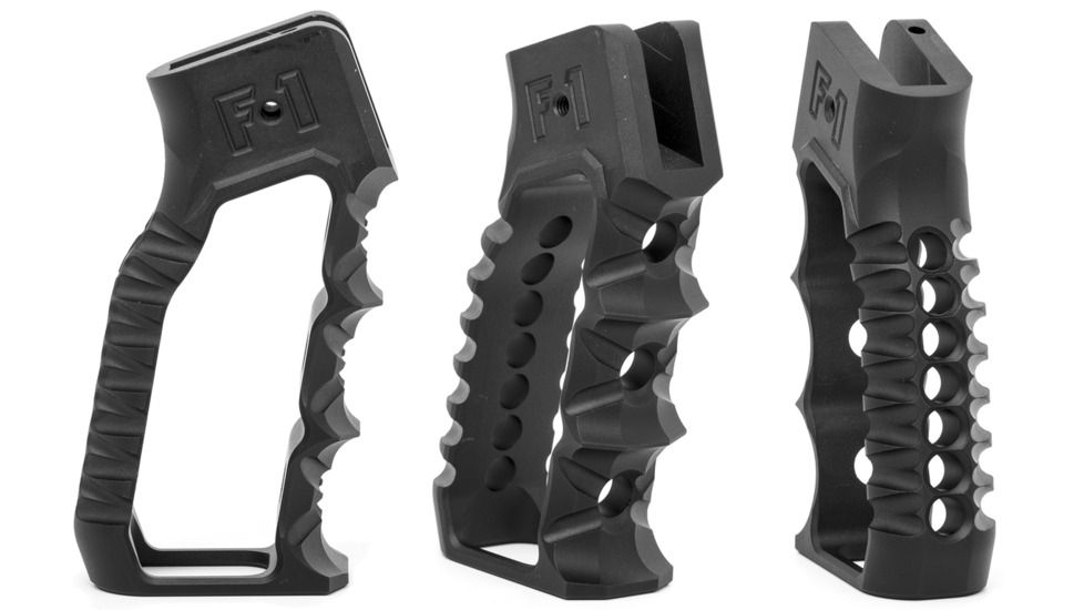 Watchtower Firearms Skeletonized Grip Style 2 With Finger Grooves, Black, GRP-ST2