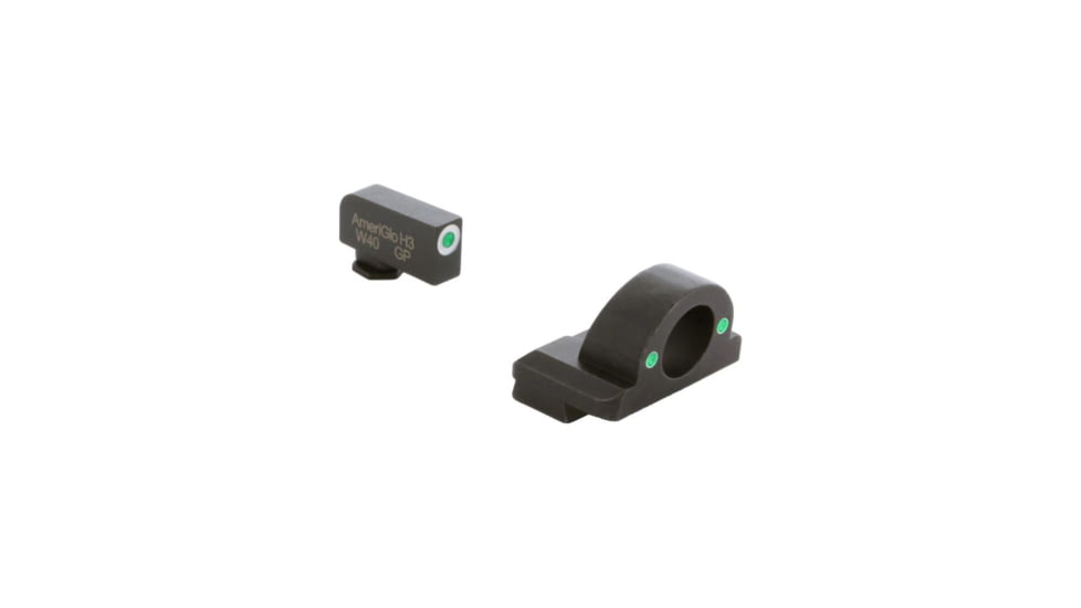 Ameriglo Tritium Ghost Ring Handgun Sight for Glock 42/43/43x/48 Green Rear Green with White Front 46F8A554, GL-4125