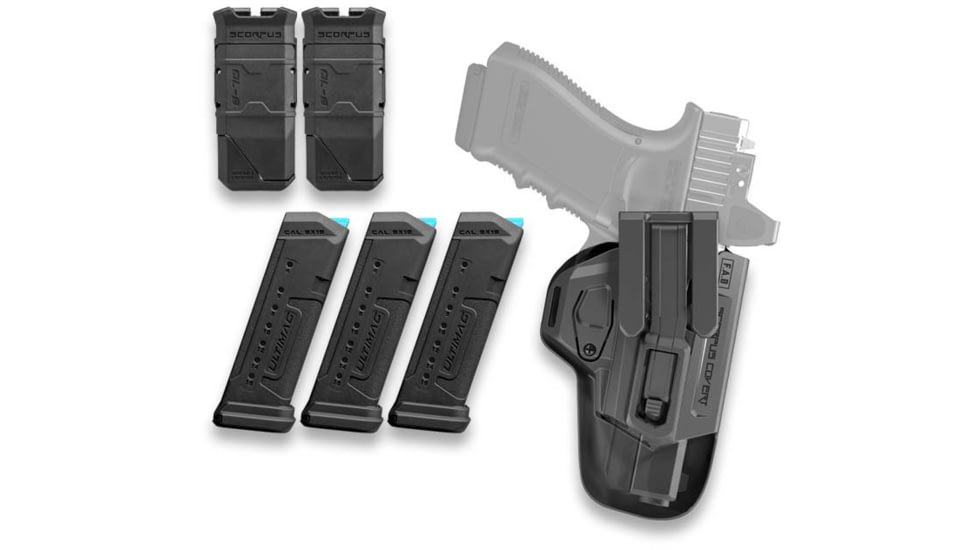 FAB Defense Glock 17 Kit, Black, 18 Round Pistol Magazine, fx-glock17kitb