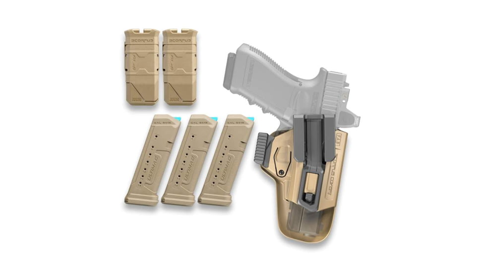 FAB Defense Glock 17 Kit, FDE, 18 Round Pistol Magazine, fx-glock17kitt