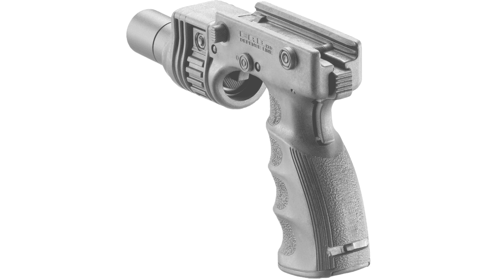 FAB Defense Grip and 1in Flash Light Adapter w/ Rear Activation Button, Black, fx-tgripRB