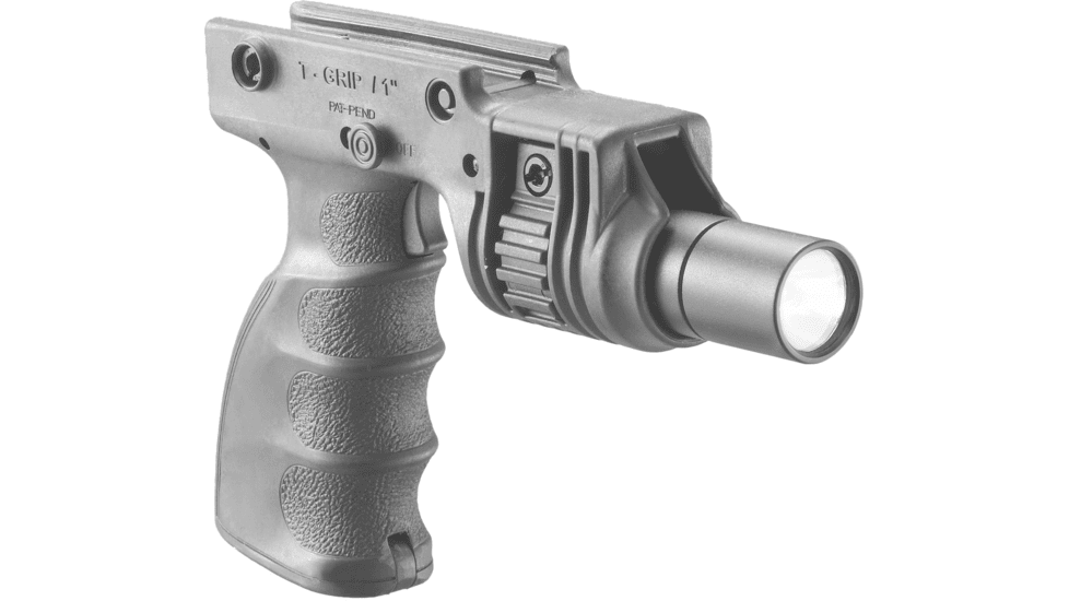 FAB Defense Grip and 1in Flash Light Adapter w/ Rear Activation Button, Black, fx-tgripRB