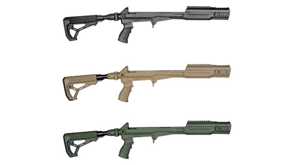 FAB Defense M4 SKS SB Complete Chassis System, w/ Shock Absorbing M4 Tube &amp; Buttstock, Black, FDE, OD Green