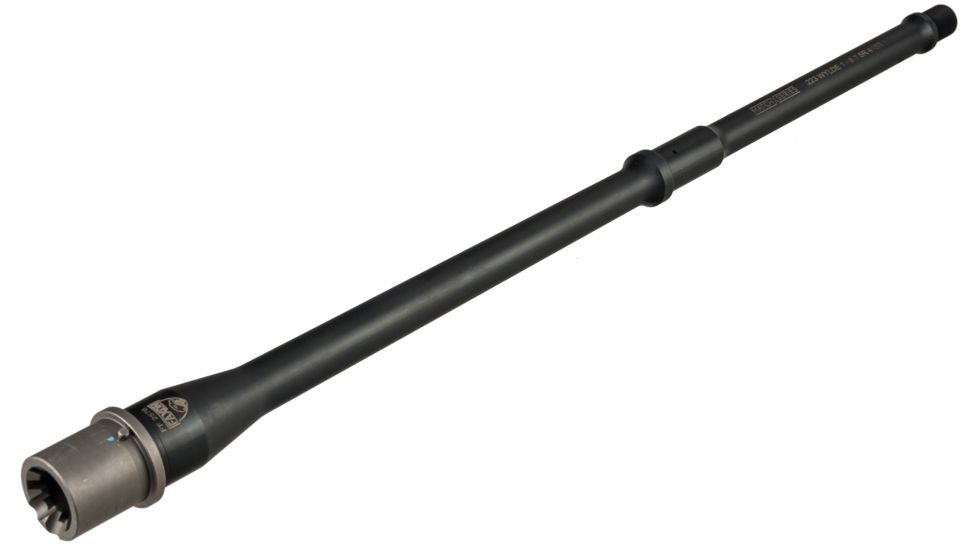 Faxon Firearms .223 Wylde Pencil Rifle Barrel, Mid-Length, 416-R Stainless QPQ Nitride, 5R, NP3 Extension, Black Nitride, 16, 15BW8M16NPQ-5R-NP3