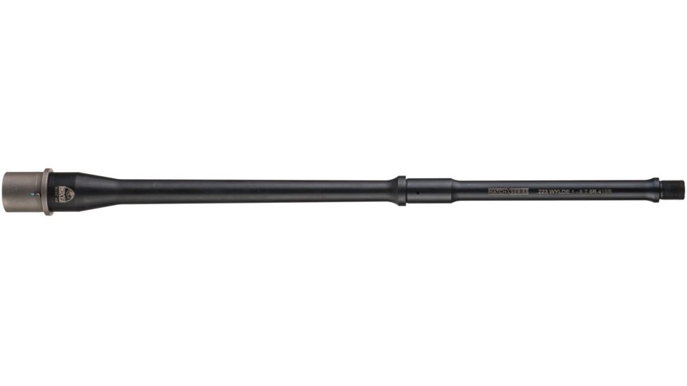 Faxon Firearms .223 Wylde Pencil Rifle Barrel, Mid-Length, 416-R Stainless QPQ Nitride, 5R, NP3 Extension, Black Nitride, 16, 15BW8M16NPQ-5R-NP3