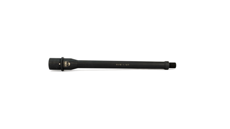 Faxon Firearms 9mm, Light Tapered, 9mm, No Gas Port, 4150 QPQ Nitride, Black Nitride, 10.5, 15A910N10NLQ