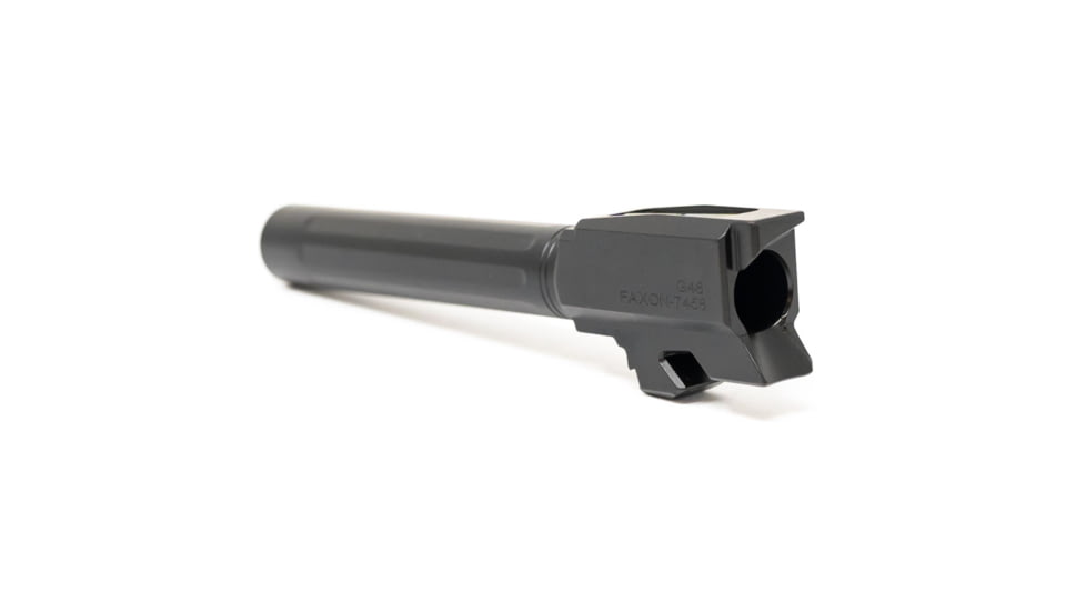 Faxon Firearms Match Pistol Barrel, Glock, Glock 48, 9mm, 1-10 Twist, Non Threaded, Straight Fluted, Black, GB910N48SGQ-N