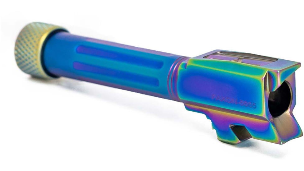 Faxon Firearms Match Series Glock 43/43X Threaded Barrel, 9mm Caliber, 416-R Stainless Steel, Chameleon PVD, Multi, GB910N43SGQ-T-NCR