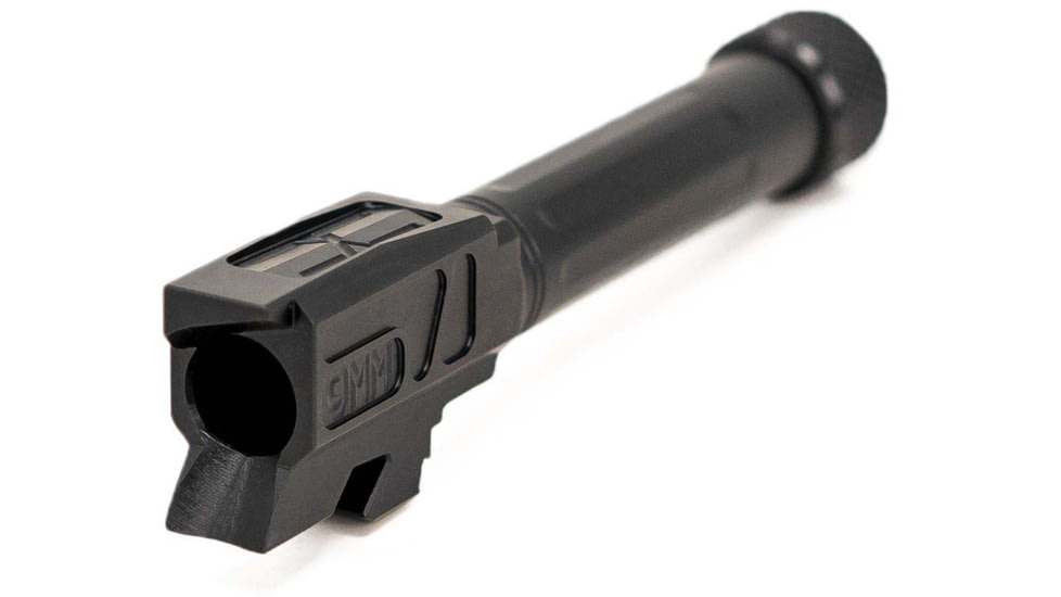 Faxon Firearms Match Series Glock 43/43X Threaded Barrel, 9mm Caliber, 416-R Stainless Steel, Nitride, Black, GB910N43SGQ-T