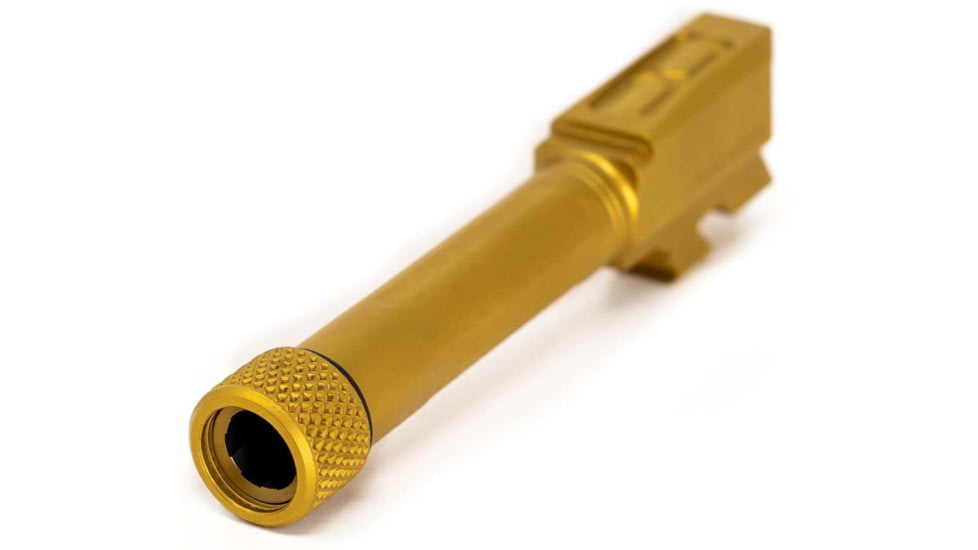 Faxon Firearms Match Series Glock 43/43X Threaded Barrel, 9mm Caliber, 416-R Stainless Steel, TiN PVD, Gold, GB910N43SGQ-T-TIN