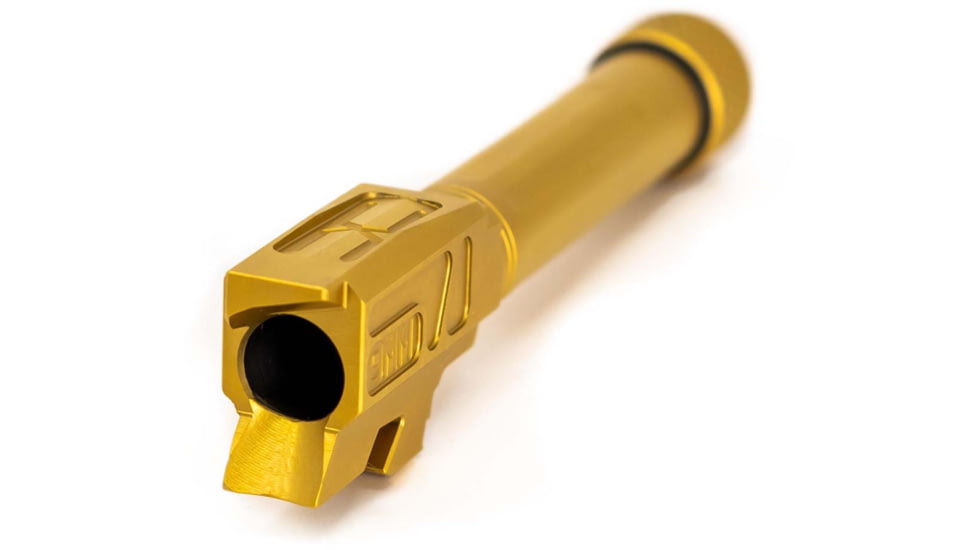 Faxon Firearms Match Series Glock 43/43X Threaded Barrel, 9mm Caliber, 416-R Stainless Steel, TiN PVD, Gold, GB910N43SGQ-T-TIN