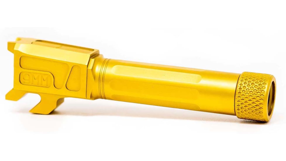 Faxon Firearms Match Series M&amp;P Shield Barrel, 9mm Caliber, 416-R, TiN Coated, Threaded, Gold, M&amp;PB910NSSOQ-T-TIN