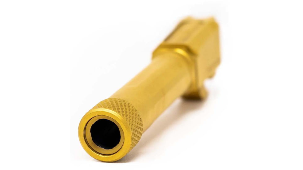 Faxon Firearms Match Series M&amp;P Shield Barrel, 9mm Caliber, 416-R, TiN Coated, Threaded, Gold, M&amp;PB910NSSOQ-T-TIN